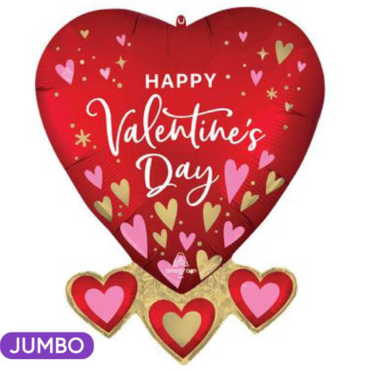 Happy Valentine's Day Satin Heartfelt Elegance Supershape