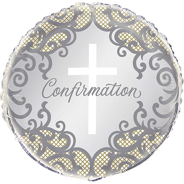 18" Fancy Cross Silver Confirmation Mylar