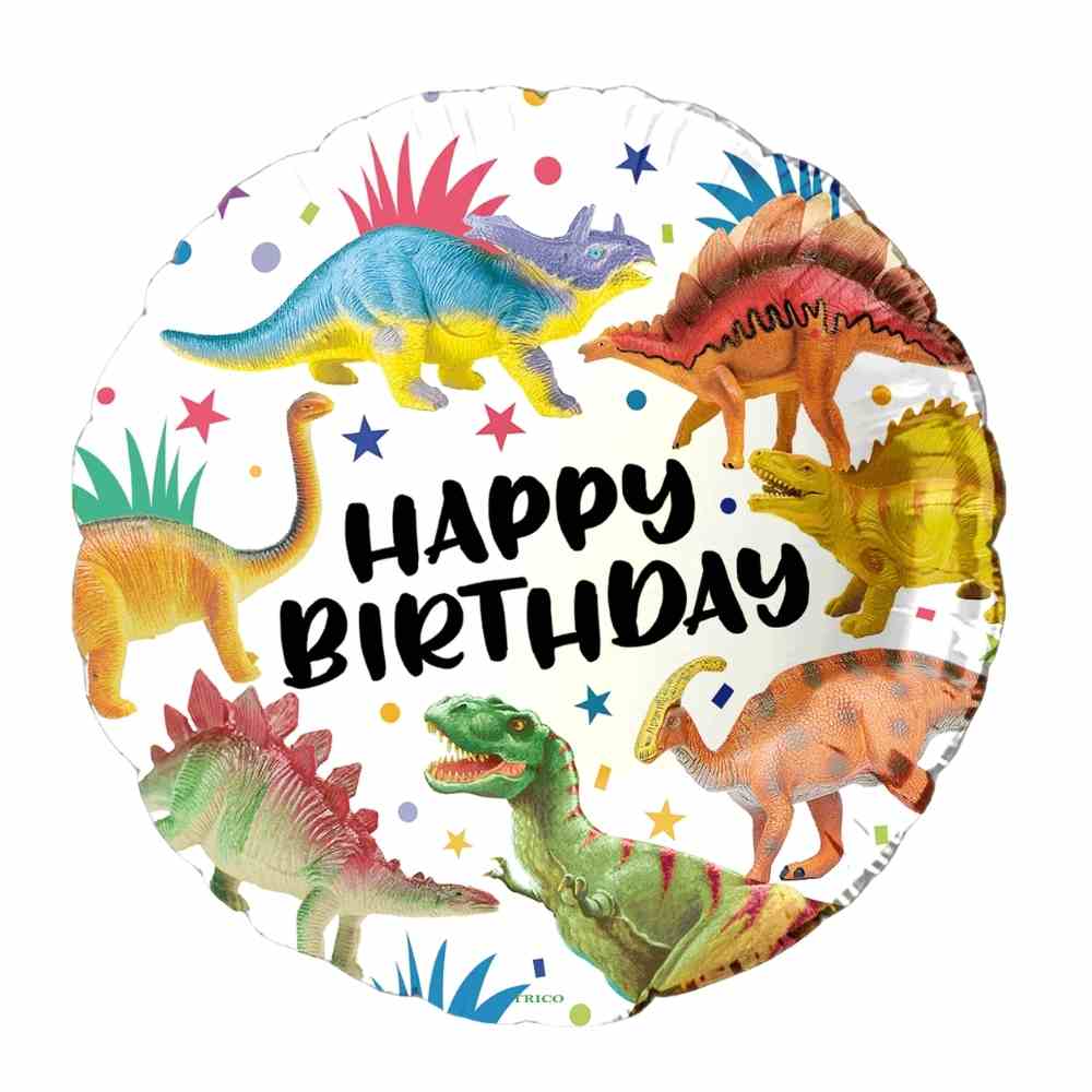 18" Dinosaur Happy Birthday Mylar Balloon