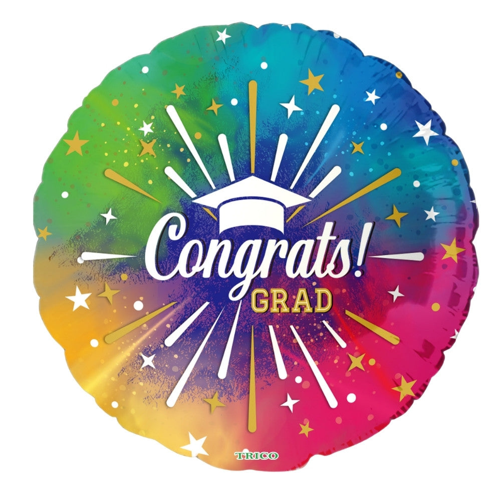 18" Rainbow Congrats Grad Foil Balloon