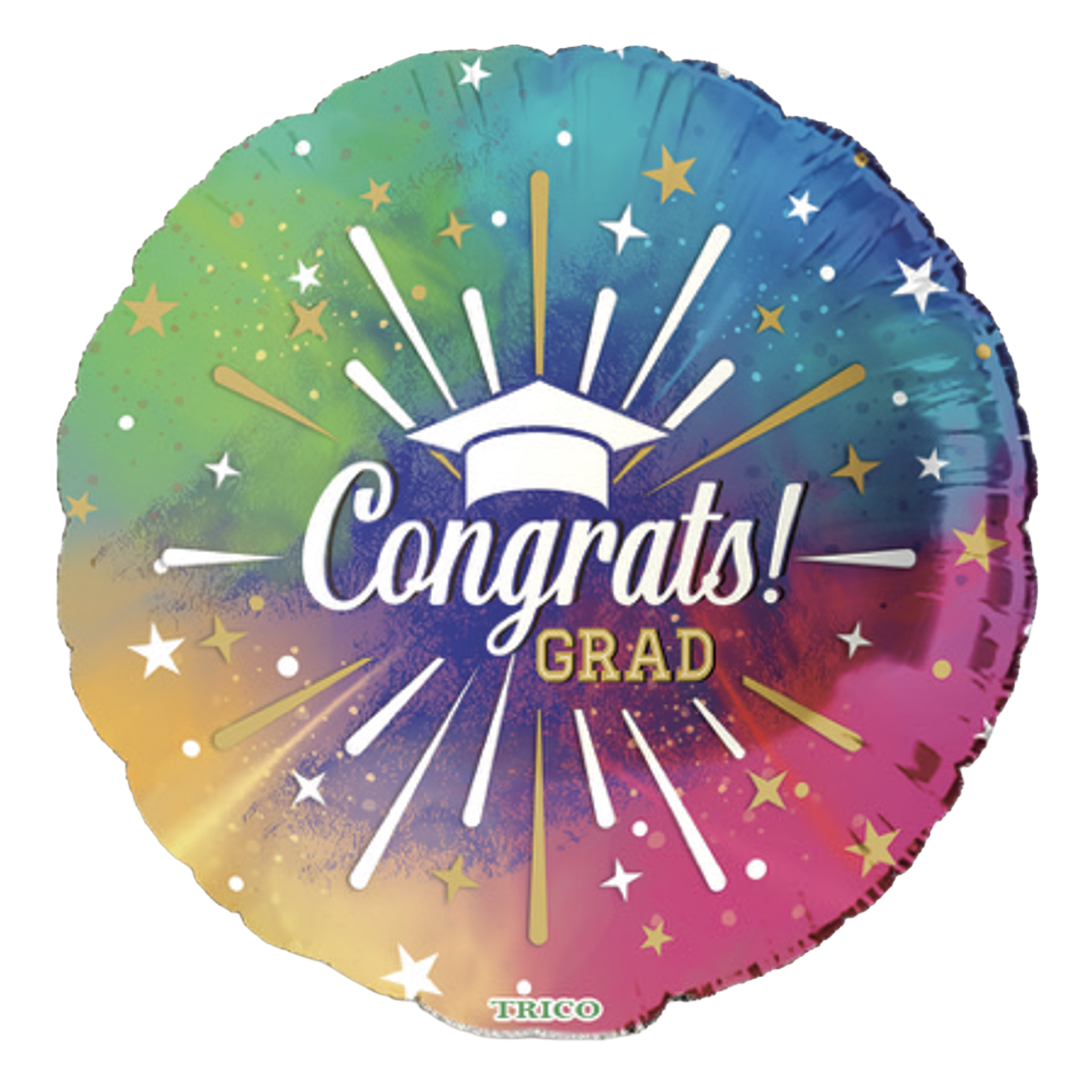 Congrats Grad Rainbow Burst Foil Balloon