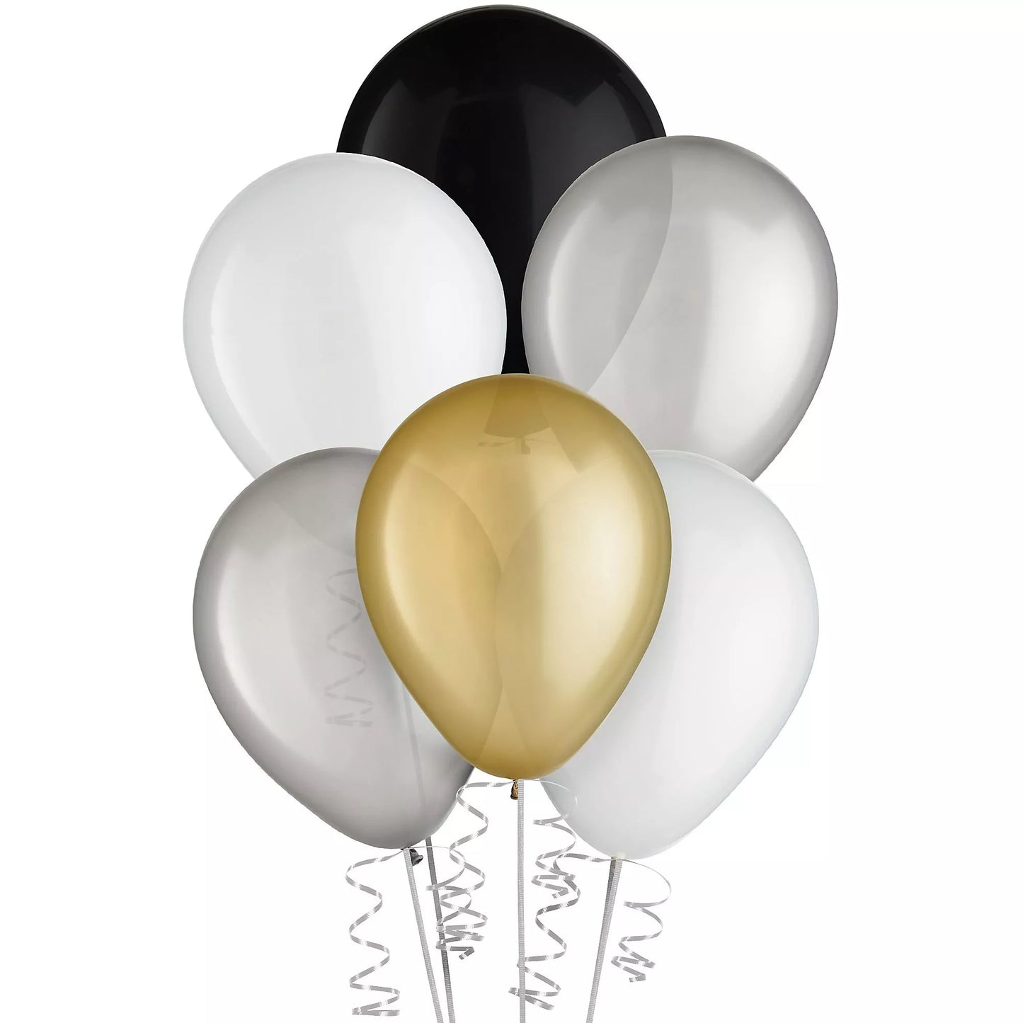 Midnight Mix - Gold, Silver, Black and White Latex Balloon Bouquet