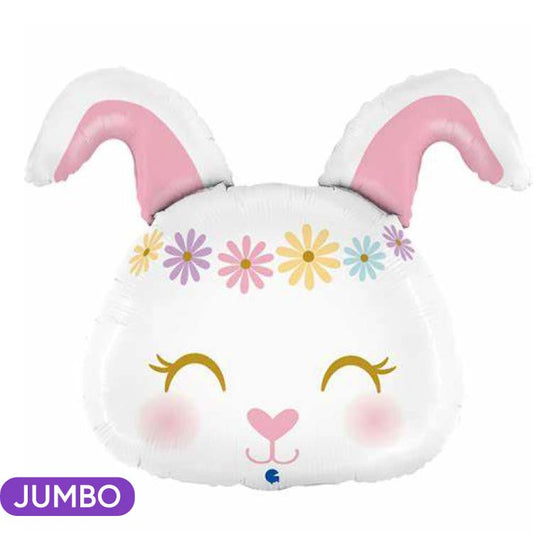 Easter Bunny Head Supershape Mylar Balloon