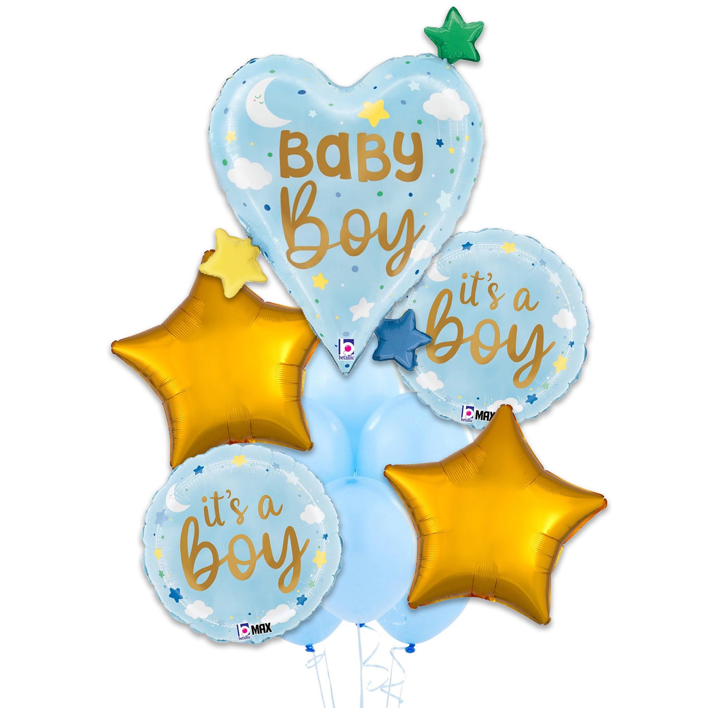 New Baby Boy Deluxe Balloon Bouquet