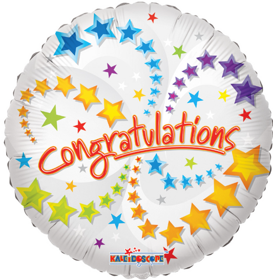 18" Congratulations Rainbow Mylar