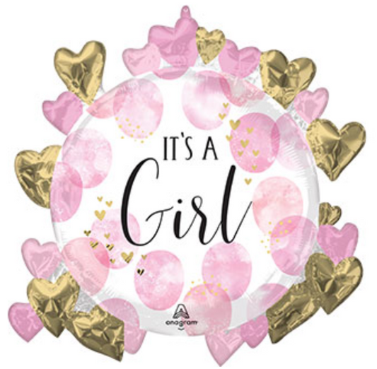 Supershape Baby Girl Watercolor Mylar