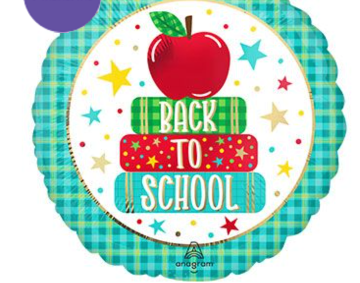 18" Back to School Apple Mylar