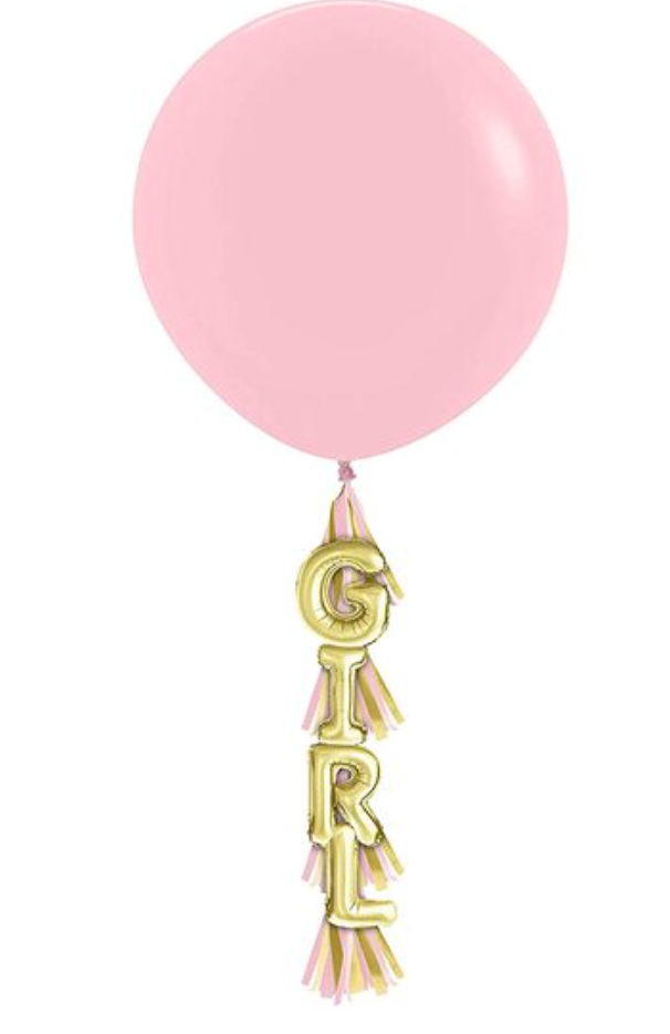 36" Latex - Girl Balloon with Tassel