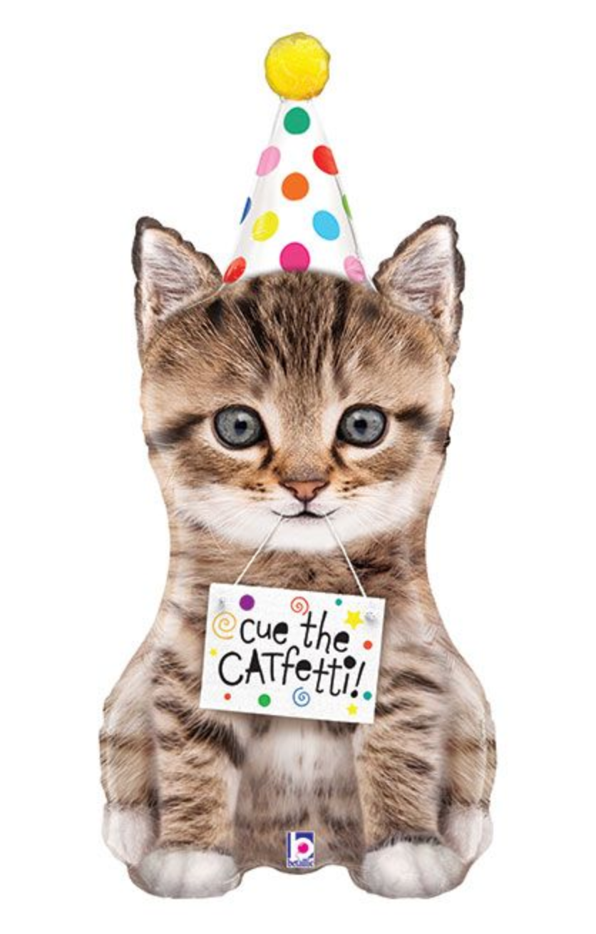 Supershape Kitten Party Hat Mylar