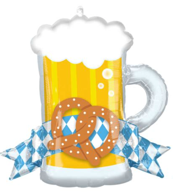 Supershape Oktoberfest Beer Mug+Pretzel Mylar