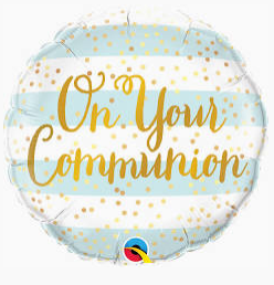 18" Blue On Your Communion Mylar