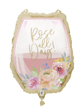 18" 'Rose All Day' Glass Mylar