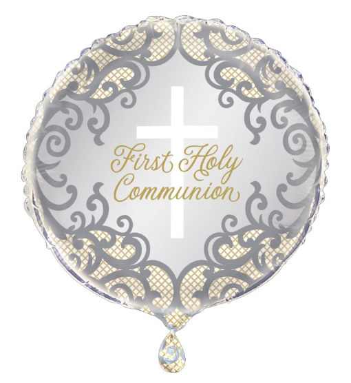 18" Fancy Gold Cross First Holy Communion Foil Balloon