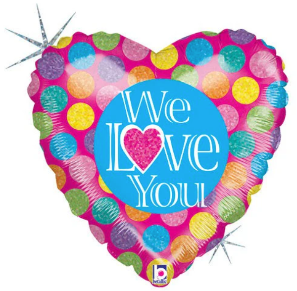 We Love You Heart Mylar Balloon