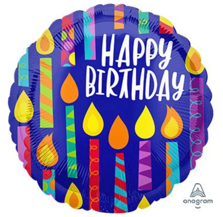 18" HB Happy Candles Mylar