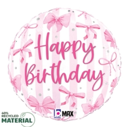 Pretty Pink Bow Birthday Mylar Balloon