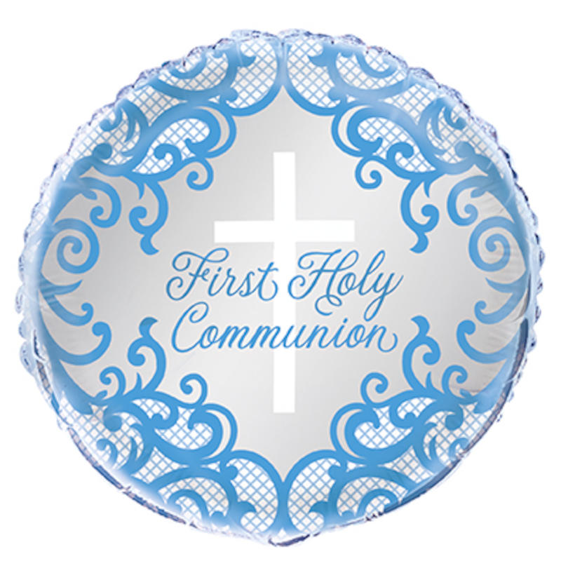 Fancy Blue Cross First Holy Communion Foil Balloon