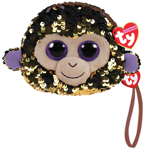 "Coconut" Monkey Beanie Boo Wristlet