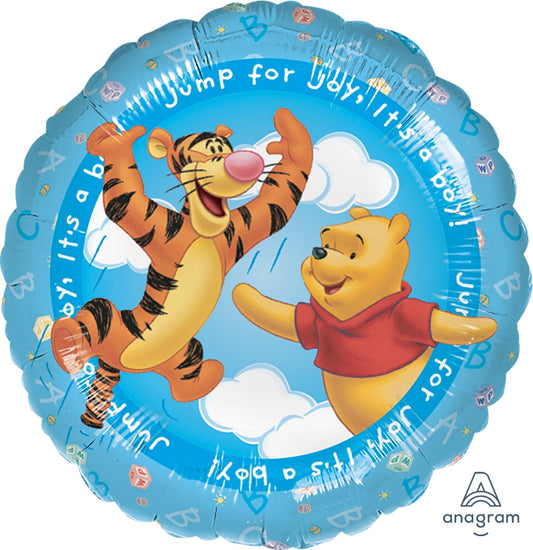 18" Winnie the Pooh "Jump for Joy It's a Boy" Balloon