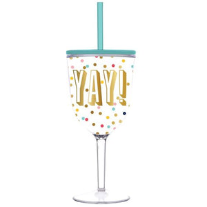"Yay!" Acrylic Wine Cup