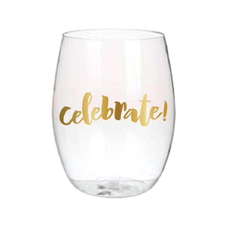 Celebrate! Stemless Wine Glasses