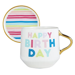 Mug & Coaster Lid - Happy Birthday