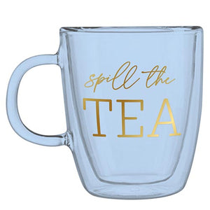 Double-Wall Glass Mug - Spill the Tea