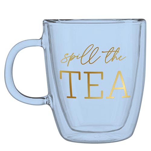 Double-Wall Glass Mug - Spill the Tea