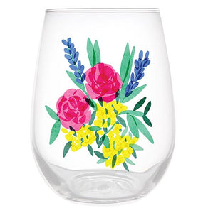Wine Glass - Flower Bouquet