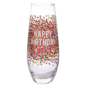 Birthday Stemless Champagne Glass