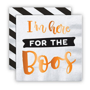 "Here for the Boos" Foil Beverage Napkins