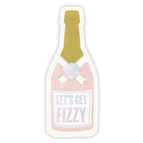 Champagne Let's Get Fizzy - Jumbo Shaped Napkins