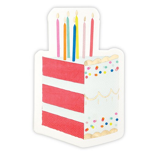 Birthday Cake Slice Shaped Napkins