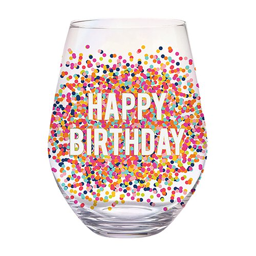 Jumbo Happy Birthday Wine Glass.