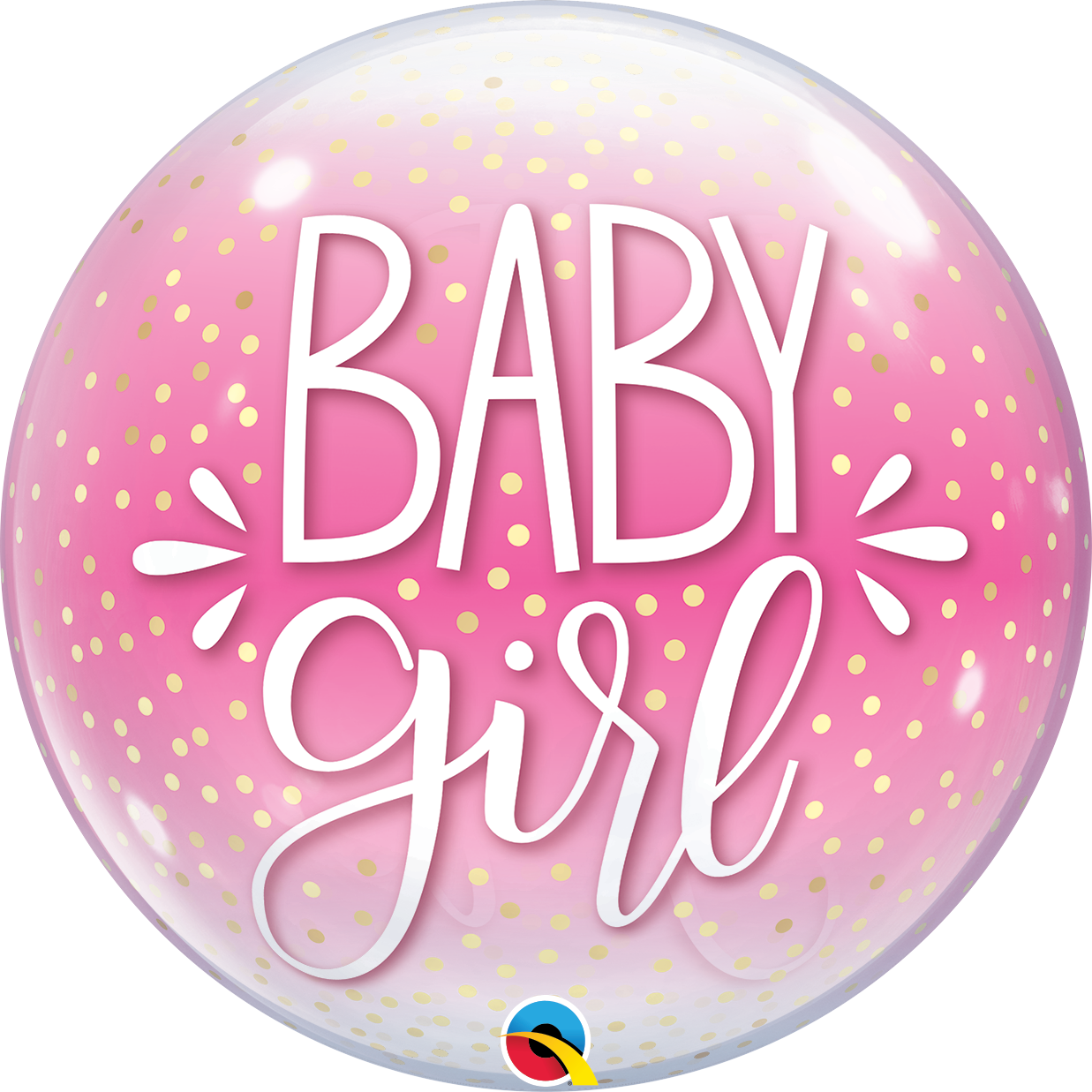 Bubble Balloon: Baby Girl Confetti