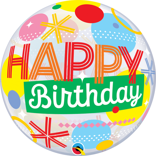 Bubble Balloon: Birthday Circles & Dot Stripes