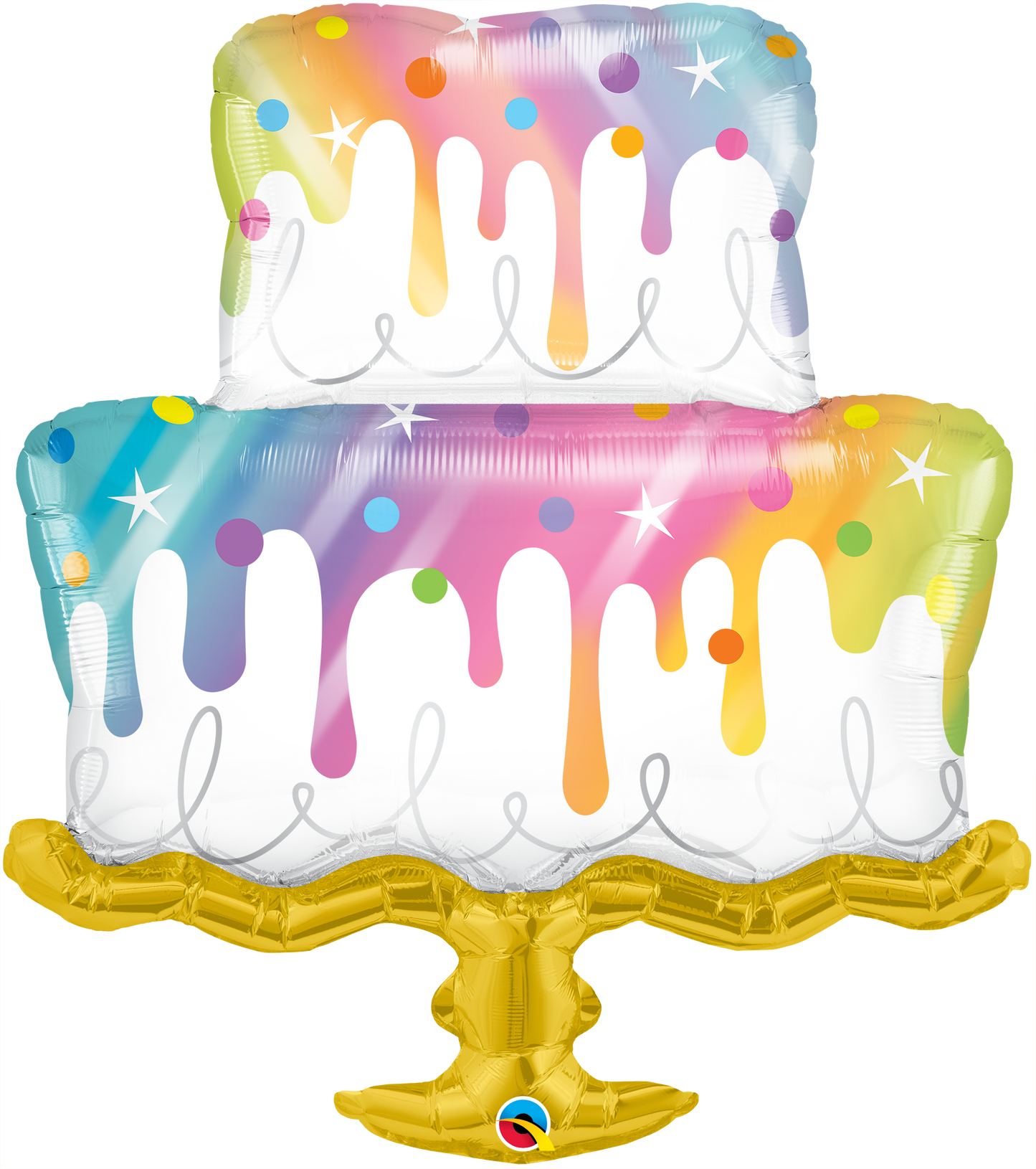 Supershape Rainbow Drip Cake Balloon