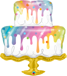 Supershape Rainbow Drip Cake Balloon