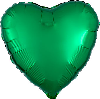 18" Green Heart Mylar