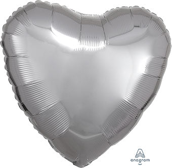 18" Silver Heart Mylar