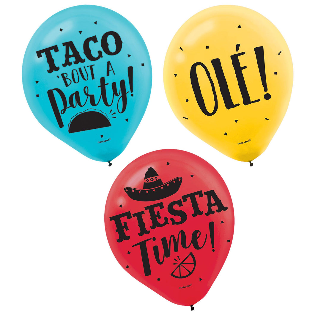 Fiesta Printed Latex Balloons