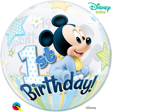 Bubble Balloon: 1st Birthday Mickey Mouse