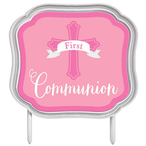 Pink Communion Cake Topper