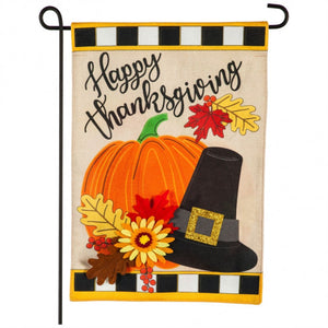 "Happy Thanksgiving" Burlap Garden Flag