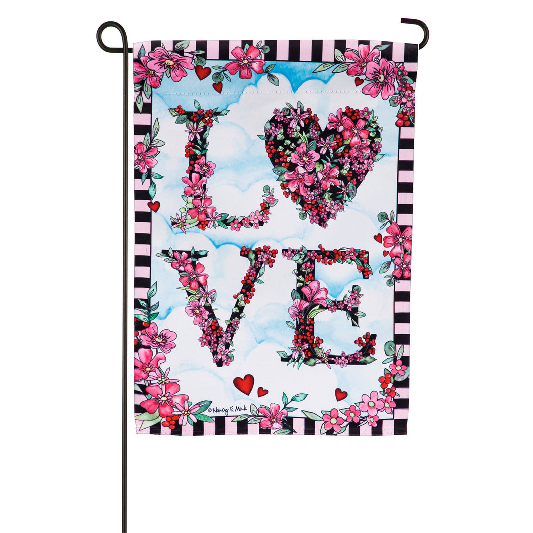 LOVE In the Clouds Suede Garden Flag