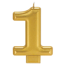 Load image into Gallery viewer, Metallic Gold Number Candle
