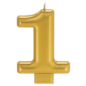 Metallic Gold Number Candle
