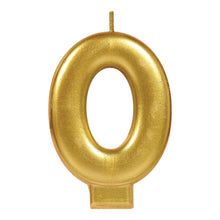 Load image into Gallery viewer, Metallic Gold Number Candle

