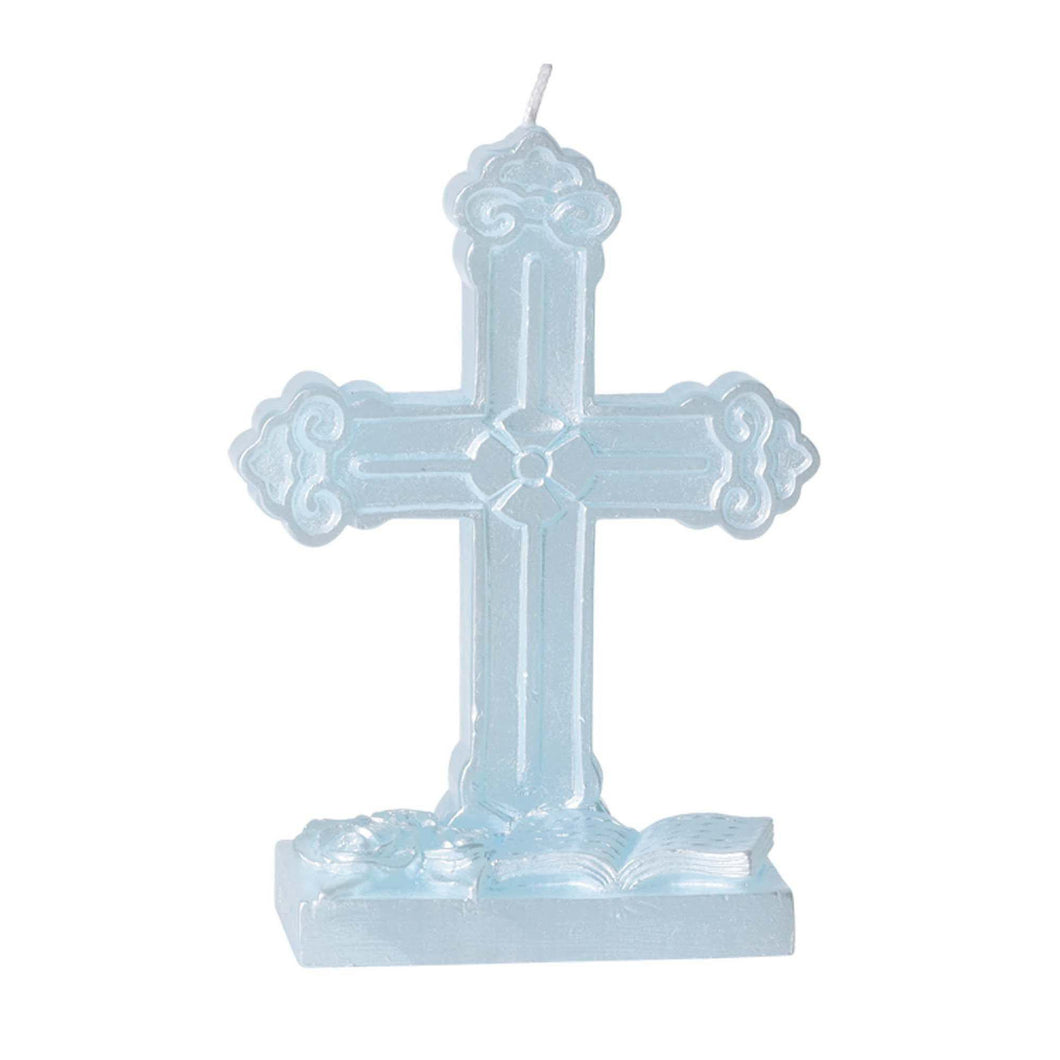 Blue Cross Candle