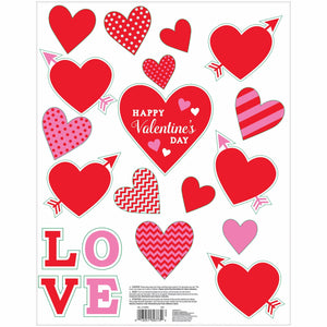 Valentine Hearts Window Decorations - Vinyl